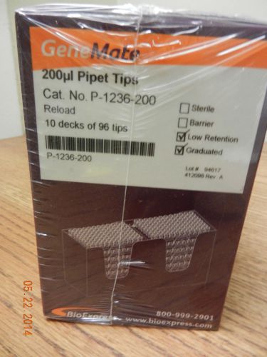BioExpress#P1236-200 GeneMate Pipet Tips 200ul LowRet. Grad. 960pcs