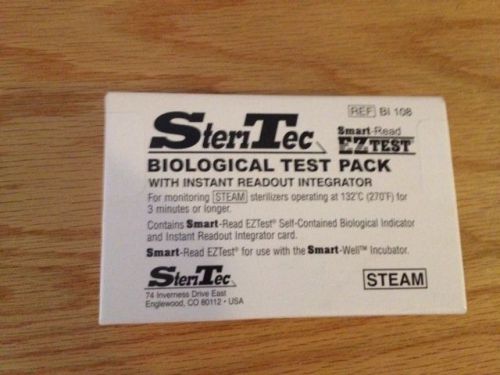 SteriTec Biological Test Pack BI 108 Smart Read EZ Test Exp 01-2106 (NEW)