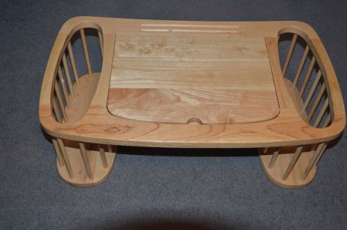 USED BED WOOD TRAY TABLE  WITH ADJUSTABLE TOP