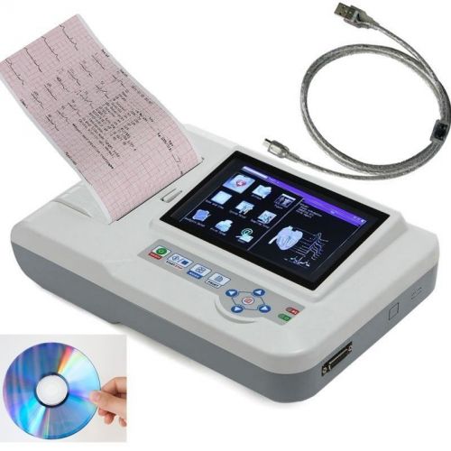 2015 Portable Digital 6-channel Electrocardiograph CE ECG EKG Machine + Software