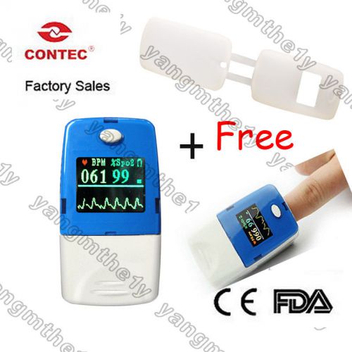 FDA/CE,family hospital etc. Pulse Oximeter Fingertip SpO2 Monitor + free rubber