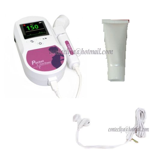 CE Outsound Pocket Baby Fetal Doppler Monitor With 2MHZ Probe+Free gel,Earphone