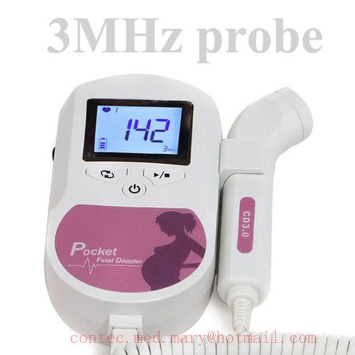 CONTEC,Hot,LCD Pocket Fetal Heart Doppler ,Baby Heart Beat Monitor