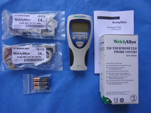 Welch allyn suretemp #692 thermometer w/ new 4&#039; oral probe and 4&#039; rectal probe for sale