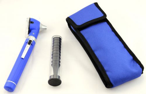 Professional blue mini otoscope pocket fiber optic medical diagnostic for sale