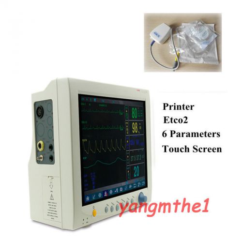 Touch screen! icu patient monitor printer, etco2, ecg, spo2, pr, resp, temp nibp for sale