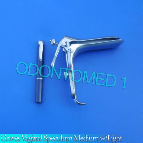 Graves Vaginal Speculum Medium w/Light Blue Ob/Gyneclogy Instruments