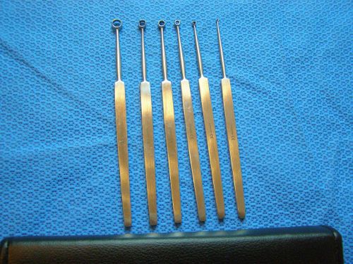 6 fox dermal curettes set 1,2, 3, 4, 5,6 mm surgical ent dermal instruments for sale