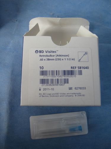 Bd visitec retrobulbar needle (atkinson) 60 x 38mm (23 g x 1 1/2&#034;) box of 10 wow for sale