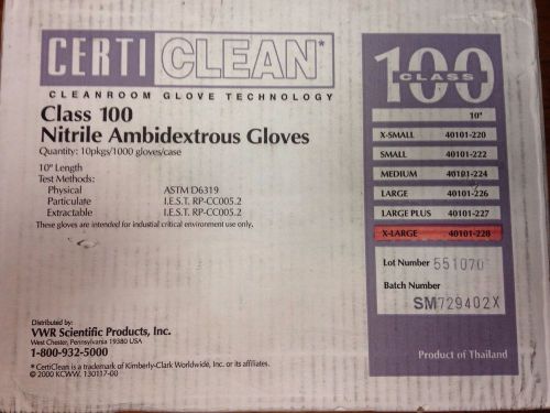 Certiclean Class 100 Nitrile Gloves - Extra Large - Case Of 1000