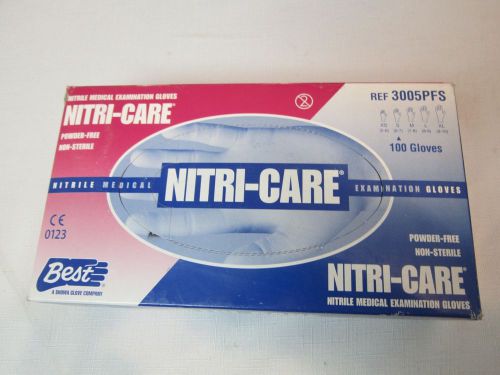 New Lot (8) Boxes Nitri-Care Exam Gloves Small Size (6-7)  - 100 Gloves Per Box
