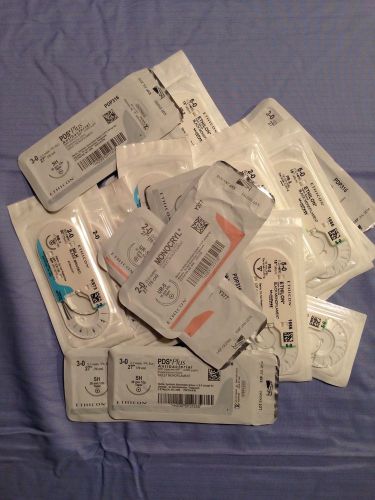 Assorted Expired Surgical Suture Lot Of 15 Practice Train Research Survival Kit