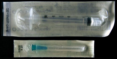 15 23g 1 1/2 inch bd hypodermic needles w/ 3cc 3ml syringes, thin walled needles for sale