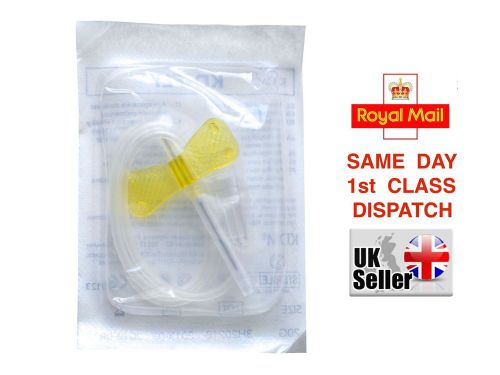 1 50 100 BUTTERFLY CANNULA 20G 0.9x19 YELLOW WINGS INK FAST FREE UK P&amp;P CHEAPEST