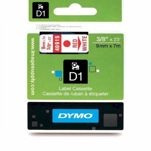 Dymo 40915 label maker tape red/white 3/8&#034; d1 tape for sale