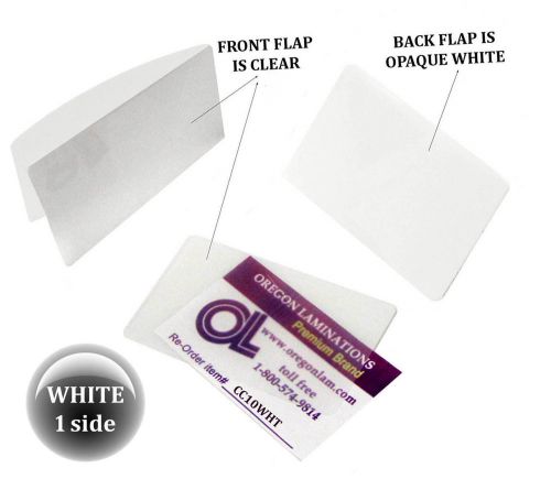 Qty 300 white/clear credit card laminating pouches 2-1/8 x 3-3/8 by lam-it-all for sale