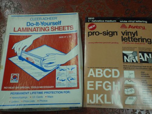 laminating sheets + 1&#034; vinyl lettering kit