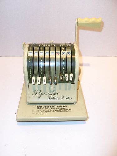 Vintage paymaster ribbon writer series 8000 check money order protector with key for sale