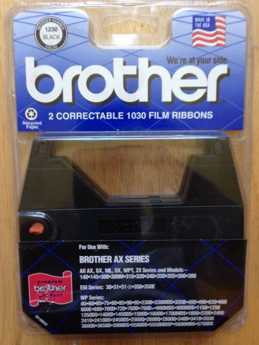 (2) BROTHER CORRECTABLE TYPEWRITER RIBBON CASSETTES, BLACK, AX 1230, NEW