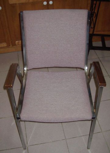 Two (2) - metal &amp; wood &amp; fabric office chairs, 33&#034;h x 21&#034;w x 21&#034;d **used** for sale
