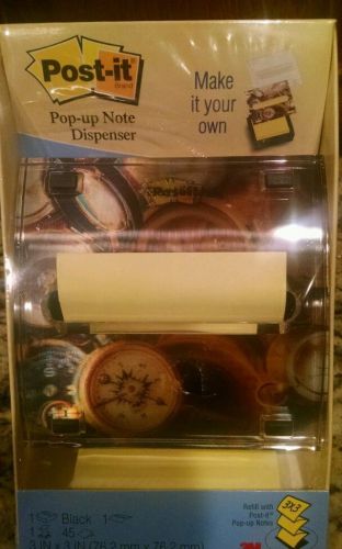 Two post-it pop-up note dispensers w/ compass insert, 3 x 3 pad - nib- masculine for sale