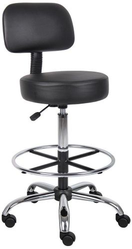 Medical/drafting stool with back cushion black adjustable caster wheels chair for sale