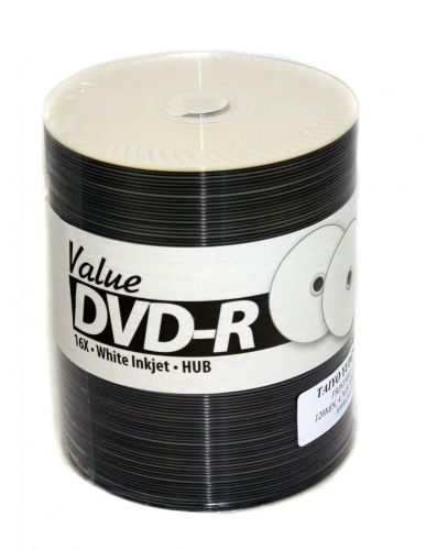 100 Taiyo Yuden JVC 16x DVD-R White Inkjet Hub Printable Recordable DVD Media