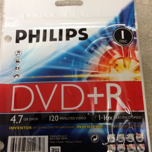 10-pcs philips branded 16x dvd+r blank recordable 4.7gb dvd media disk free ship for sale