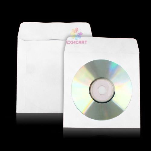 10PCS CD DVD Paper Disc Sleeve Case Bag Clear Window CDR Envelopes Flap