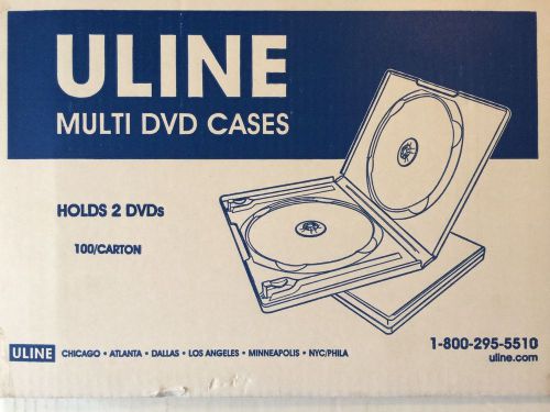 ULINE Double DVD Professional Cases Black Model S-8071 Case Qty 100