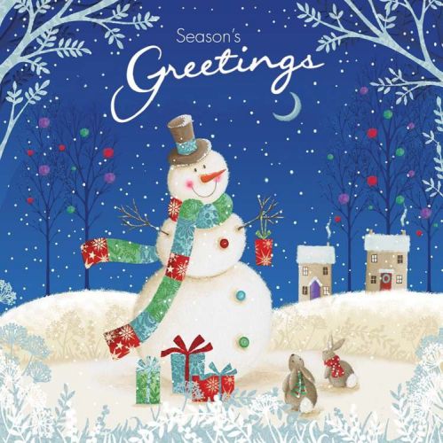 10 x Christmas Seasons Greetings Cards Santa &amp; Snowman Design High Quality