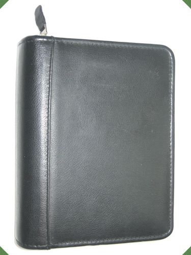 COMPACT ~1.25&#034;~ TOP-GRAIN LEATHER Franklin Covey Planner BINDER Organizer 3428