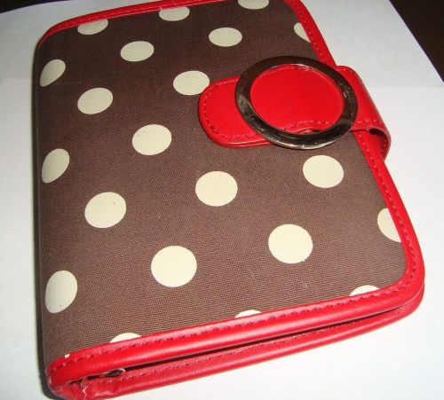 365 franklin covey polka dot organizer planner binder compact 6 ring 1&#034; w/insert for sale