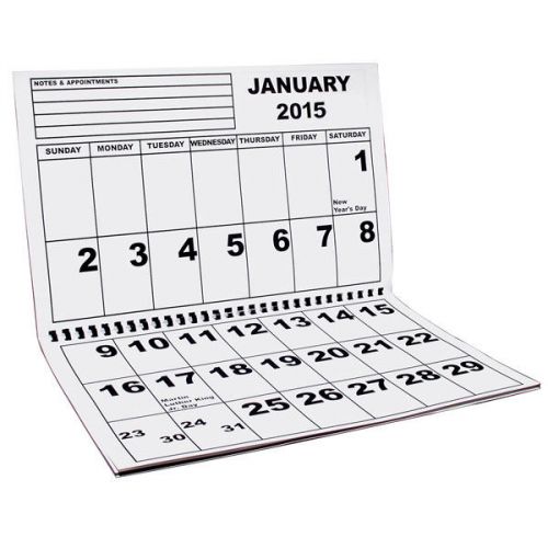 2015 Calendar Large Print Low Vision to Write on