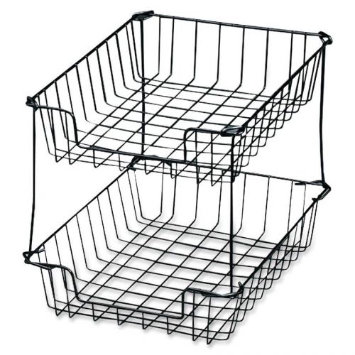Set of 2 wire in/out baskets/desk tray, heavy steel wire construction - ltr/leg for sale