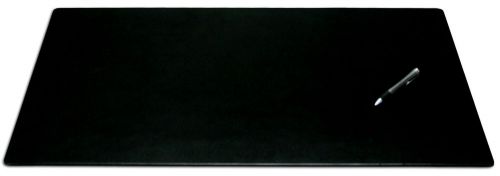Dacasso 30x19 Black Leather Desk Mat with out Rails - 19&#034; Width - Leather