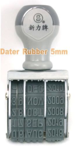 5mm 5cm Dater Rubber Stamp Ink Inkpad Date Day Month Year English #B7Q JY