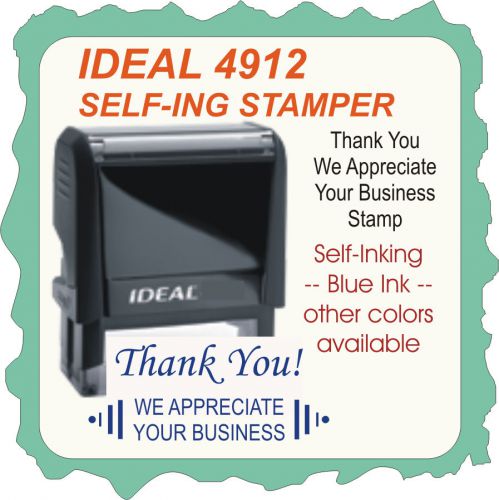 Thank You! For Your Business, Self Inking Rubber Stamp 4912 Blue Ink