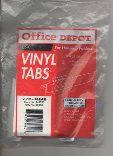 Office Depot Vinyl 1/5 Cut Hanging Folder Tabs - 25