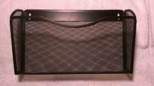 8 Black Metal Mesh Collection Single-Pocket Wall File, Black