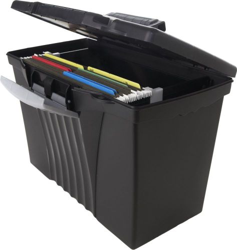 Storex Portable File Box, Legal/Letter Size, Black, (61510U01C) Brand New!