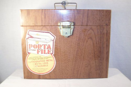 Vintage Lithographed metal Porta personal file with key