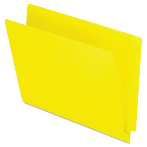 Reinforced End Tab Folders, Two Ply Tab, Letter, Yellow, 100/Box