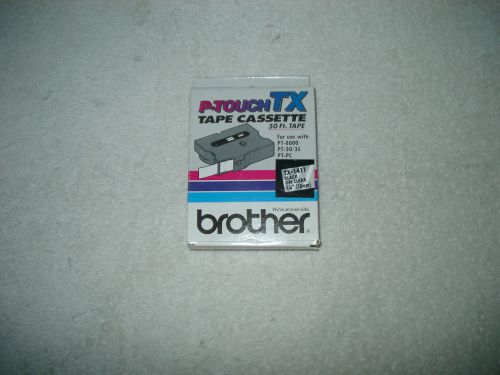 Brother TX-1411 Laminated Tape Cartridge Black On Clear 3/4&#034; 18mm