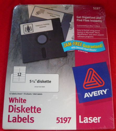 5197 Avery White Diskette Laser Labels 840 labels new factory sealed