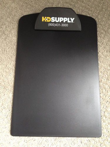 New plastic clipboard, recycled, 1&#034; cap, 9&#034;x12&#034;, black w/ hd supply logo for sale