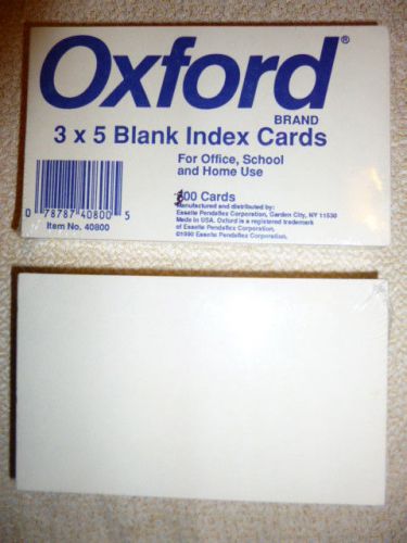 LOT OF 2 NEW SEALED Blank 3&#034; X 5&#034; UNRULED Oxford Pednaflex 100ct ea Index Cards