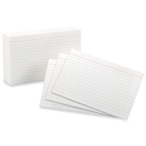Oxford Ruled Index Cards - 4&#034; X 6&#034; - 85 Lb - Recycled - 100 / Pack - (ess41)