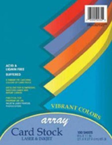 Pacon Array Card Stock 65# Vibrant Assortment 100 Count