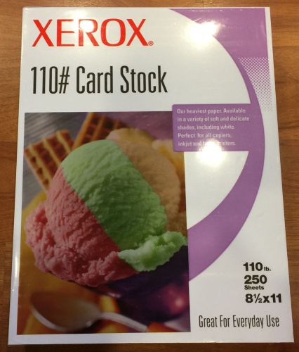 BRAND NEW - Xerox 100# Card Stock 250 sheets-110 lb  8 1/2 x 11